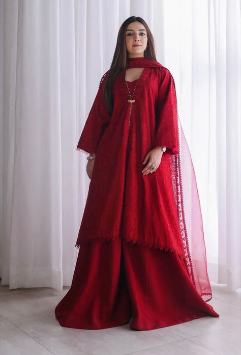 Wedding Function Dress, Occasional Outfits, Red Dress Design, Function Dress, Wedding Guest Outfit Ideas, Shoes Guide, Desi Fits, Eastern Dresses, Frock Designs