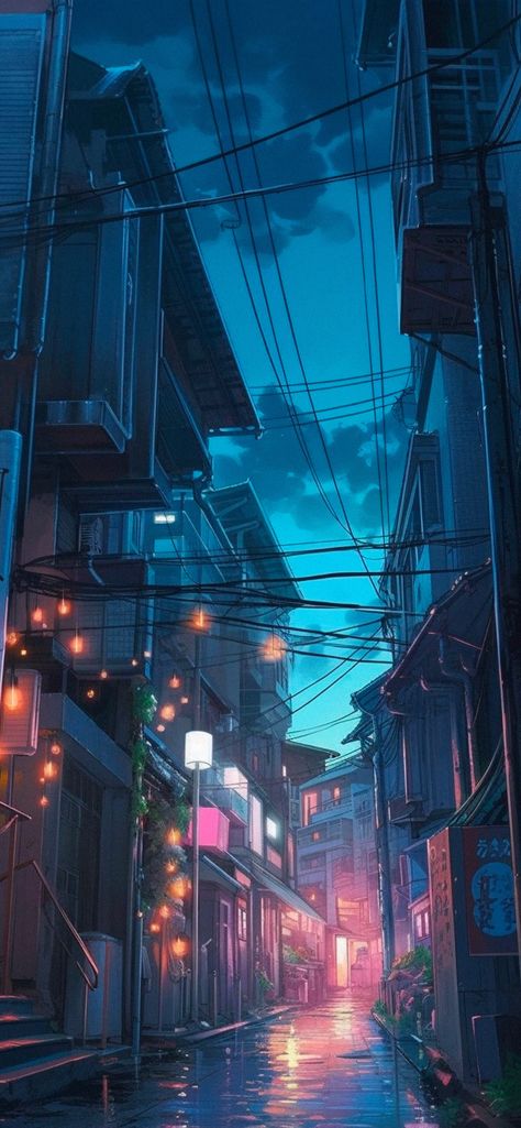 Anime Background Art, Anime Building, Anime Background Night, Anime City Background, Anime Backgrounds, Background Anime, Comic Background, Anime Buildings Background, Anime Alleyway Background