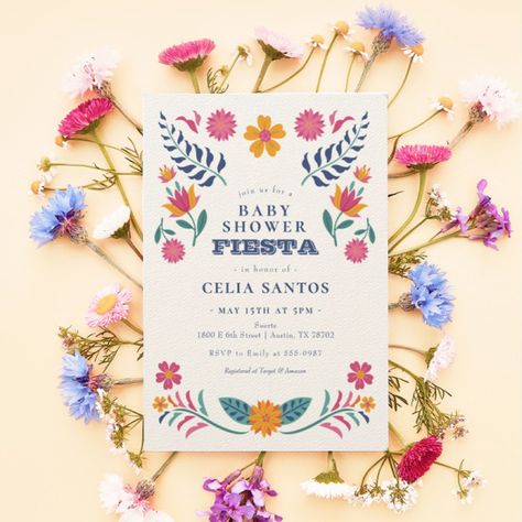 Pink Yellow Mexican Fiesta Baby Shower Invitation Mexican Theme Baby Shower, Fiesta Baby Shower Invitations, Fiesta Bridal Shower Invitations, Mexican Baby Shower, Mexican Babies, Fiesta Bridal Shower, Baby Shower Napkins, Fiesta Theme, Raffle Ticket