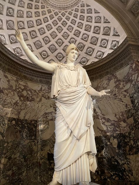 Divine Feminine Wallpaper, Aphrodite Greek Mythology, Louvre Aesthetic, Statue Wallpaper, Aphrodite Statue, Aesthetic Sculpture, France Louvre, Museum Sculpture, Female Statue