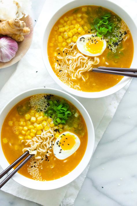 Chicken Miso Ramen - #foodbyjonister Easy Miso Ramen, Chicken Miso Ramen, Ramen Miso, Miso Chicken, Easy Ramen, Miso Ramen, Chicken Ramen, Ramen Noodle Soup, Ramen Noodle Recipes