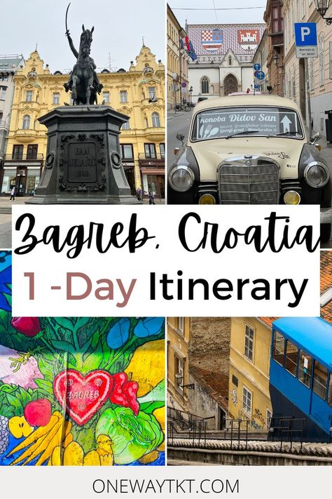 Looking for things to do in Zagreb? In this Zagreb guide, we show you how to spend 24 hours in Croatia's capital. Check out our Zagreb travel guide for all of Zagreb’s best sights. We cover location, main attractions, where to eat Croatian food, and other tips to have the best time in Zagreb. From cannons and underground tunnels to the shortest funicular in the world, Zagreb has plenty to do. | Zagreb guide | Zagreb Itinerary | One Day in Zagreb | #zagreb #croatia #ZagrebCroatia Zagreb Croatia Aesthetic, Zagreb Travel, Zagreb Itinerary, Zagreb Croatia Photography, One Day In Split Croatia, European Summer Vacation, Croatian Food, Top Europe Destinations, Zagreb Cathedral