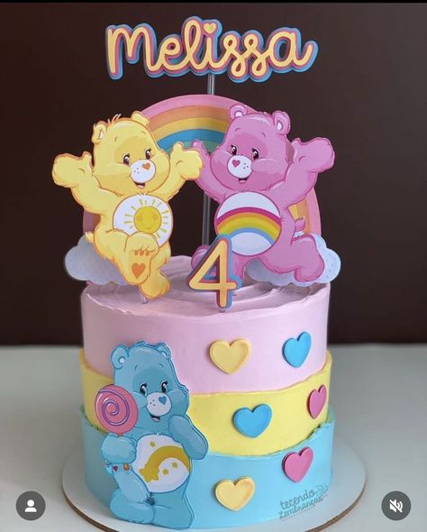 Care Bear Cakes, Birthday Cake Roses, Care Bears Birthday Party, Care Bear Party, Care Bear Birthday, Girl Bday Party, 1st Birthday Themes, 2nd Birthday Party Themes, Creative Cake Decorating