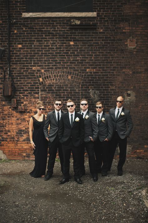 Groom Groomsmen Groomsmaid! #wedding Photos: Brooks Reynolds Groomsmaid Outfit, Bride Things, Male Wedding, Grooms Party, Be My Groomsman, Sister Photos, Blues Brothers, Groom Groomsmen, Brown Wedding