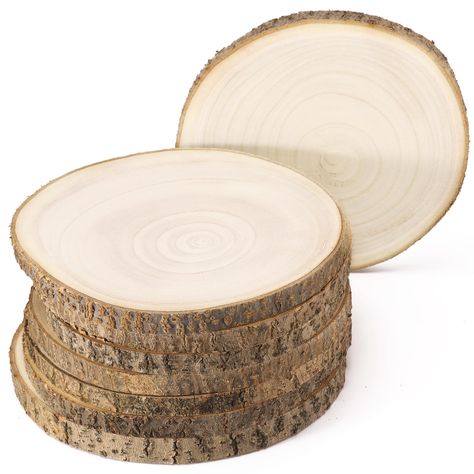 PRICES MAY VARY. Tree Trunk Slices: Each wood slice is approximately 6-7 inches in diameter and 0.6 inches thick, please note that all the wood slices are slightly different in size, but they are within the range of 6-7 inches. 8 pack unfinished round wood slices, enough quantity for most of your project needs Superior in Material: Wood slices for centerpieces are made of paulownia wood, which weight is very light, sturdy, moisture-proof, durable, can hold screws well and is easy to maintain. He Wood Slices For Centerpieces, Tree Trunk Slices, Wood Slice Centerpieces, Large Wood Slices, Ornaments Wood, Paulownia Wood, Sage Wedding, Wood Circles, Beach Wedding Decorations