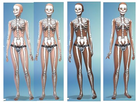 i decided to remake my Skeleton skin as an actuall skin tone rather than skin details, i redrew the skeleton so its no longer all pixelated. Found in TSR Category 'Sims 4 Skintones' Sims 4 Skeleton Cc, Sims 4 Skeleton, Skeleton Skin, Skeleton Body, Skeleton Face, Skin Details, Skeleton Tattoos, The Skeleton, Sims4 Cc