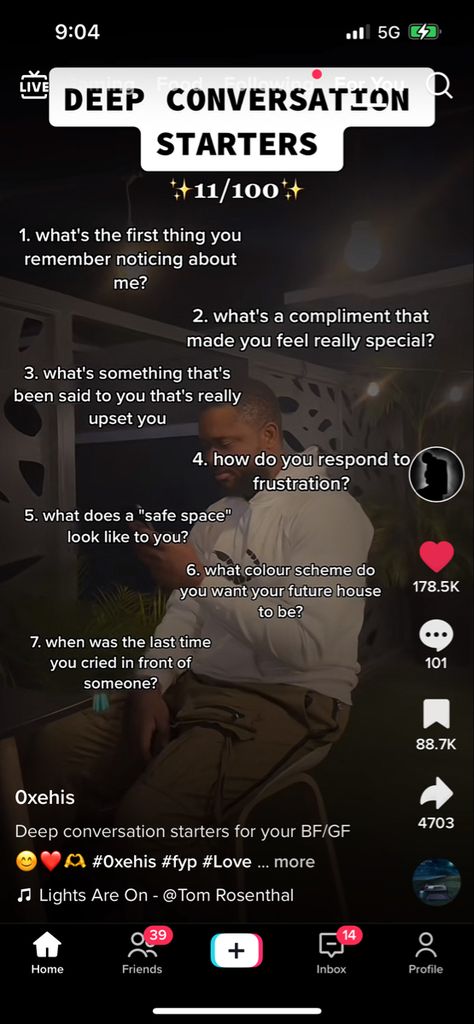 Night Before Hoco Routine, Things To Talk About With Your Partner, T Or D Questions For Bf, Things People Like List, Late Night Conversations Topics Crush, Dark Questions To Ask, Questions To Ask In The Talking Stage, Deep Conversations Starters, Things To Talk About With Your Gf