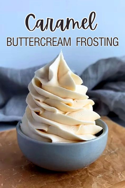 Best Caramel Buttercream Frosting Homemade Frosting Recipes, Caramel Buttercream Frosting, Bomb Cake, Buttercream Frosting Cake, Pear Dessert, Easy Caramel, Caramel Icing, Cookies And Cream Cake, Caramel Buttercream