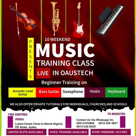 MUSIC TRAINING CLASS DESIGNER POSTER Music Classes Poster, Classes Poster, Designer Poster, Class Poster, Music Classes, Graphic Design Flyer, Music Class, Online Ads, Yoga For Kids