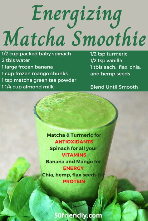 Smoothie For Energy, Matcha Energy Drink, Matcha Drink Recipes, Energy Smoothie Recipes, Matcha Green Tea Recipes, Tea Smoothie, Juice Smoothies Recipes, Energy Smoothies, Green Tea Recipes