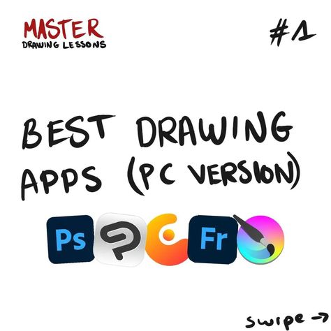 Here are some of the best drawing apps for Pc ! Like and save if you liked this content! This is the first episode of Master drawing lessons.. In this post I bring to you the best apps on pc for drawing.. some of them are paid and some are for free !.. And the best alternative for me to Adobe Photoshop is Krita which is an amazing software Like, save and follow for more tips ! #master #drawing #draw #art #artist #morocco #tips #drawingtips #digitalart #tips #hacks #photoshop #digitaldraw... Best Drawing Apps, Pc Drawing, Laptop Drawing, Drawing Apps, Graphic Design Tutorials Learning, Master Drawing, Best Drawing, Art Apps, Draw Art