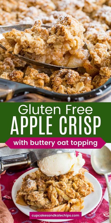 Dessert Thanksgiving, Healthy Apple Crisp, Gluten Free Apple Crisp, Brown Sugar Oatmeal, Easiest Dessert, Oatmeal Toppings, Gluten Free Apple, Gluten Free Thanksgiving, Gluten Free Desserts Recipes