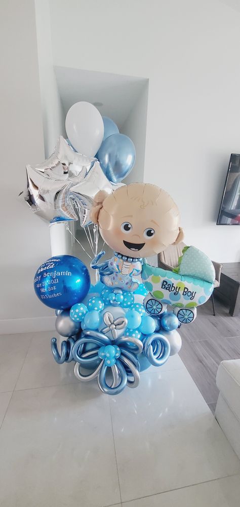 Welcome Home Baby Boy Decorations, Welcome Home Baby From Hospital, Bouquet Balon, Baby Boy Balloons, Welcome Baby Boy, Welcome Home Decorations, Balloon Arrangement, Decor Balloons, Baby Boy Decorations