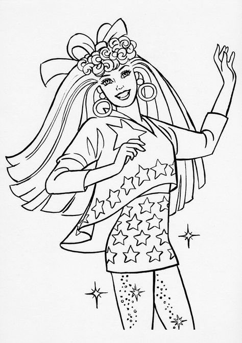 Relationship Binder, 80s Coloring Pages, Barbie Colouring, 80s Coloring, Toy Illustration, Hulk Coloring Pages, Barbie And The Rockers, Barbie Drawing, Barbie Coloring Pages