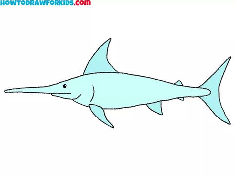 How to Draw a Swordfish - Easy Drawing Tutorial For Kids Swordfish Drawing, Sketching Tips, Draw Animals, Easy Drawing Tutorial, Drawing Lesson, Drawing Tutorials For Kids, Coloring Supplies, Drawing Tutorial Easy, Pencil And Paper