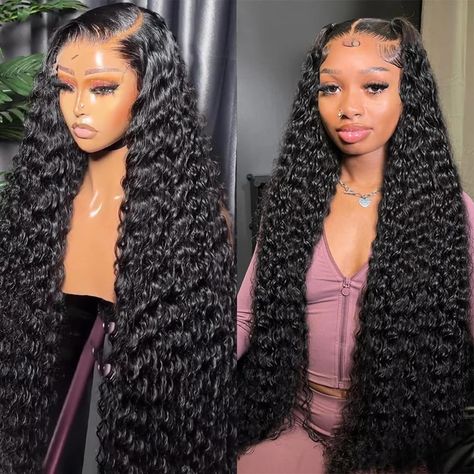 PRICES MAY VARY. 💖13x6 Water Wave HD Lace Front Wig Human Hair Pre Plucked, Made by Brazilian Human Hair, Collcted from Young Girl Donors,Deep Wave HD Lace Front Wig Can be Dyed and Straightened, No Shedding and Tangle Free. 💯About the Lace:13x6 Inch Deep Wave HD Lace Lace Front Wig, 100% Human Hand-tied, Durable and invisiable, Melted to the Skin,You can Make it Side Part Meddle Part as U Like. Pre Plucked with Baby Hair, You Can Own the Realistic Hair Edge and 6 Inch Natural Hairline. 👄Cap Full Lace Front Wigs, Straight Hair Bundles, Lace Frontal Wigs, Frontal Hairstyles, 100 Human Hair Wigs, Wigs Human Hair, Body Wave Wig, Short Bob Wigs, Front Lace Wigs Human Hair