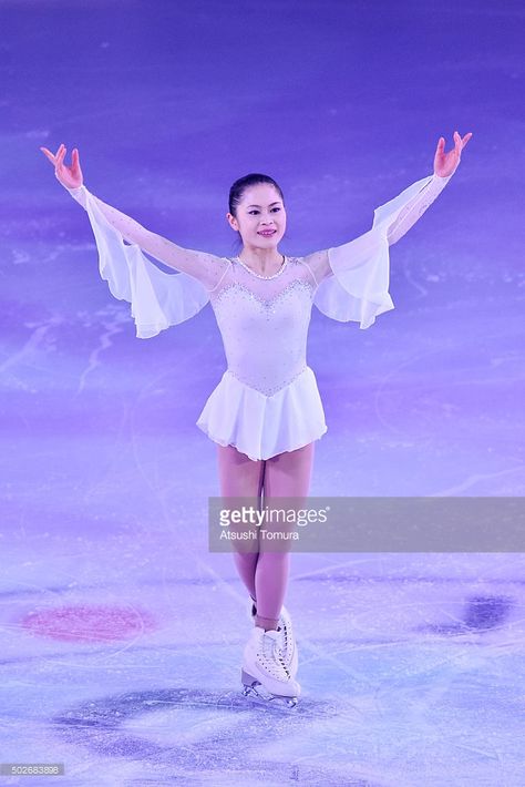 Satoko Miyahara of Japan performs her routine in the exhibition on the day four of the 2015 Japan Figure Skating Championships at the Makomanai Ice Arena on December 28, 2015 in Sapporo, Japan. Pose For Photo, Figure Skating Quotes, Kaori Sakamoto, Roller Skating Outfits, Ice Skating Costumes, Figure Skating Competition Dresses, Figure Ice Skates, Figure Skating Outfits, Ice Skating Outfit