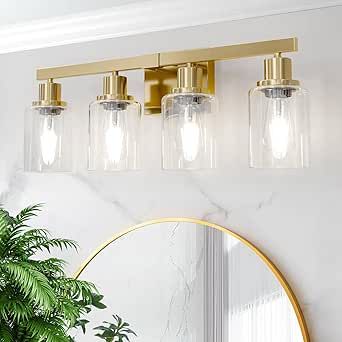 Black And Brass Lighting, Farmhouse Wall Lighting, Gold Sconces, Modern Vanity Lighting, Black Wall Lights, Industrial Wall Lamp, Black Vanity Light, Light Fixtures Bathroom Vanity, Black Light Fixture