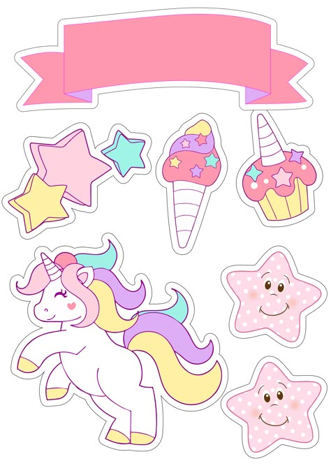 Unicornio topo de bolo Printable Unicorn Birthday, Unicorn Topper, Unicorn Themed Birthday Party, Unicorn Printables, Unicorn Pictures, Unicorn Cake Topper, Birthday Cake Topper Printable, Unicorn Stickers, Unicorn Theme