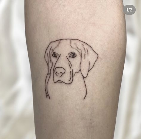 Dog Laying Down Tattoo, Dog Fineline Tattoo, Barney Tattoo, Dog Face Outline Tattoo, Dog Head Tattoo, Munich Tattoo, Fine Line Dog Tattoo, Labrador Retriever Tattoo, Labrador Tattoo