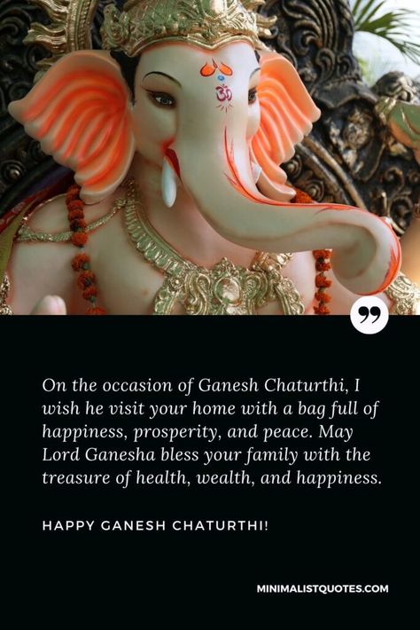 Ganesh Chaturthi Wishes, Quotes & Messages With Images Ganesh Chaturthi Messages, Ganesh Chaturthi Quotes, Ganesh Chaturthi Wishes, Ganesh Chaturthi Status, Happy Ganesh Chaturthi Wishes, Health Wealth And Happiness, Happy Ganesh Chaturthi Images, Ganesh Chaturthi Images, Happy Navratri Images