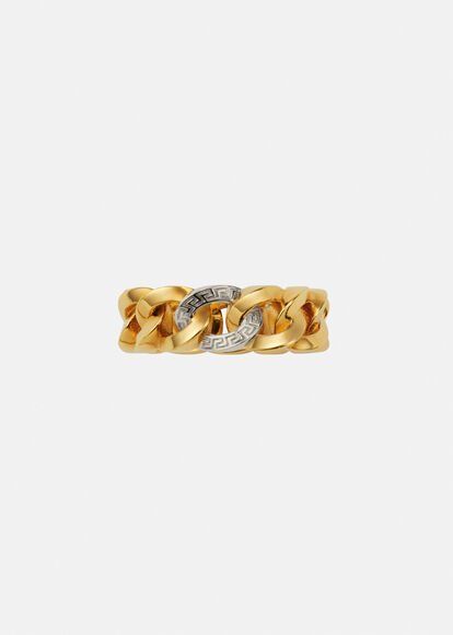 Versace Palazzo Dia Crystal Ring for Women | US Online Store Chain Link Ring, Versace Ring, Designers Jewelry Collection, Link Ring, Versace Jewelry, Luxury Rings, Metal Bracelets, Chain Ring, Crystal Rings