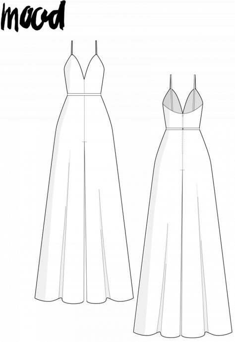 The Robin Jumpsuit - Free Sewing Pattern - Mood Sewciety Evening Dress Sewing Patterns Free, Prom Dress Sewing Pattern Free, Free Jumpsuit Sewing Pattern, Jumpsuit Free Pattern, Jumpsuit Pattern Sewing Free, Jumpsuit Pattern Free, Mood Sewing Patterns, Jumpsuit Sewing Patterns, Mood Patterns