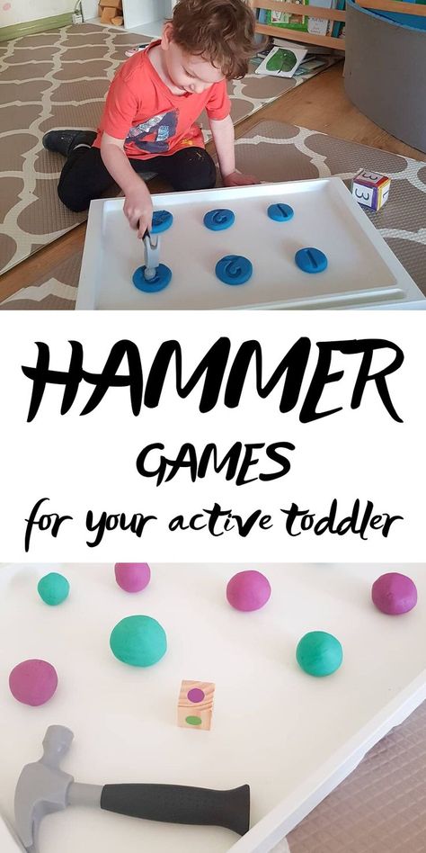 Do you have an active toddler?  Is your little one full of beans and bubbly energy? Hammer games are a big part of that! Let's see the best Hammer Games for your active toddler #toddleractivity #hammergames #kidsactivity Truck Crafts, Easy Toddler Activities, Easy Toddler, Games For Toddlers, Toddler Play, Busy Toddler, Toddler Learning Activities, Toddler Fun, Fine Motor Activities