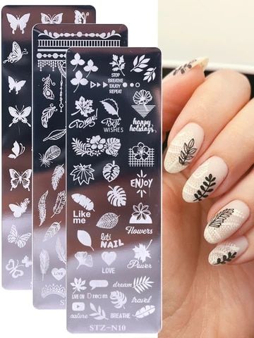 NICOLE DIARY Nail Art Templates Clear Jelly Silicone Nail Stamping Plate Scraper with Cap Transparent Nail Stamper Nail Art|Nail Art Templates| - AliExpress Dandelion Fairy, Manicure Images, Stamping Nail Polish, Nail Salon Supplies, Line Nail Art, Rose Leaf, Nail Art Stamping, Nail Art Stamping Plates, Butterfly Nail Art