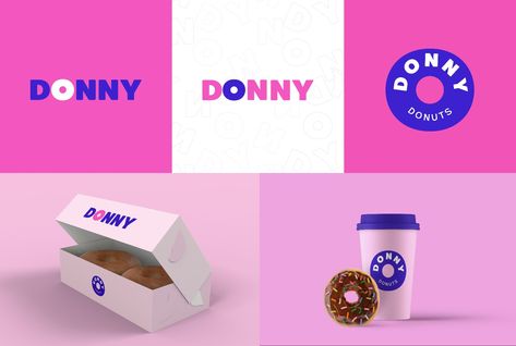 DONNY donuts are a project we recently worked on, the challenge was to create a brand that was fun, modern, and effective at the same time. It was a great project Donut Logo Design Ideas, Donuts Logo, Donut Logo, Cake Logo, Create A Brand, Donut Shop, Mini Donuts, Bakery Shop, Brand Style Guide