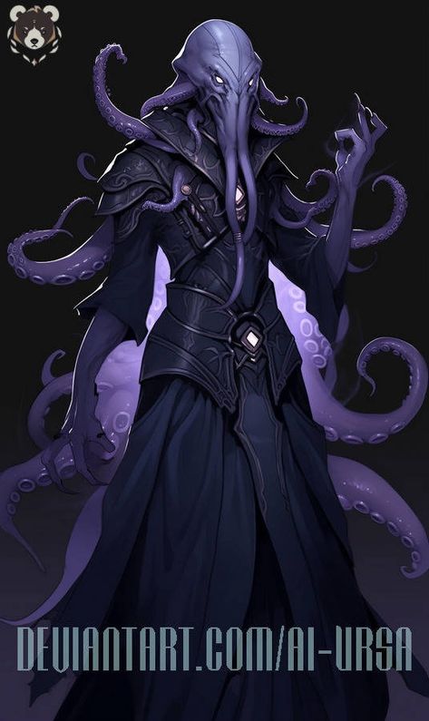 Illithid Art, Dnd Illithid, Mind Flayer Art, Squid Alien, Eldritch Horrors, Fermi Paradox, Cthulhu Art, Mind Flayer, Pathfinder Character