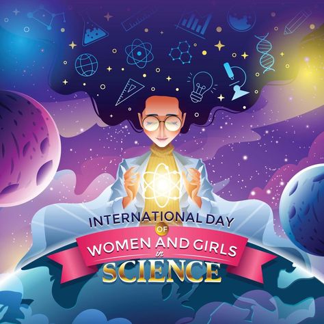 Stem Poster Ideas, International Day Of Women And Girls In Science, Women In Science Art, Poster About Science, Science Pubmat, Science And Technology Poster Drawing, Science Day Poster Design, Science Poster Making, Science Design Art