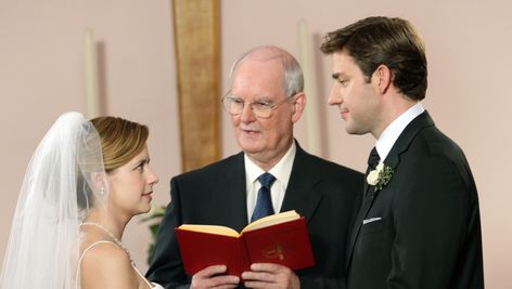 'The Office' proposal: Jenna Fischer details 'most expensive scene' Jim And Pam Wedding, Pam The Office, Laura Donnelly, Laura Carmichael, Jim Pam, Jessica Brown Findlay, Jenna Fischer, Eleanor Tomlinson, Catherine Of Aragon