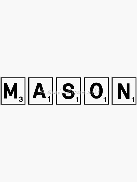 "Mason Scrabble Name, Mason Name Label" Sticker for Sale by AntonioKowatsch | Redbubble Mason Name, Name Label, Label Sticker, Name Labels, Art Stuff, Label Design, Name Plate, School Design, Sticker Labels