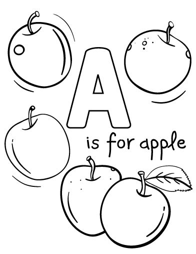 Apple Coloring Page, Letter B Coloring Pages, Coloring Worksheets For Kindergarten, Letter A Coloring Pages, Coloring Letters, Apple Picture, Abc Coloring Pages, Fruit Coloring Pages, Flag Coloring Pages