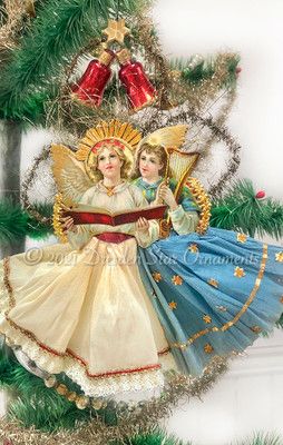 Dresden Star | Paper Ornaments | Antique Paper Dolls Twin Angels, Diy Christmas Angel Ornaments, Victorian Paper Dolls, Victorian Ornaments, Victorian Christmas Ornaments, Paper Christmas Ornaments, Star Ornaments, Christmas Angel Ornaments, Antique Christmas Ornaments