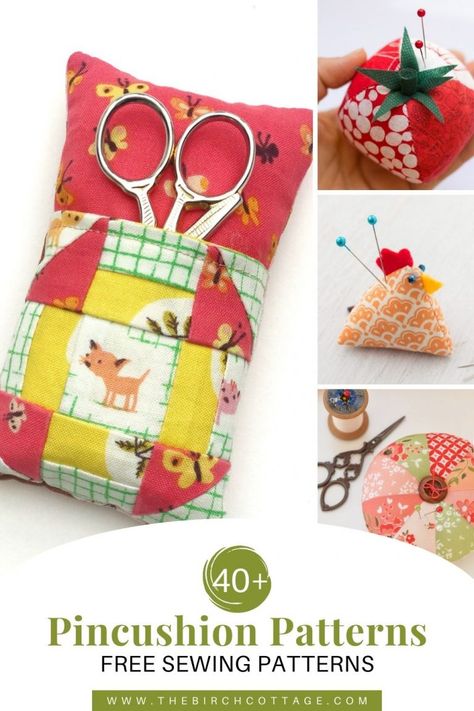 Pincushion Patterns Free Templates, Pin Coushin Pattern, Pin Cushions Patterns Free, Fun Pincushions, Patchwork Gifts, Patchwork Pincushion, Pincushion Patterns, Quilt Gifts, Diy Pin Cushion