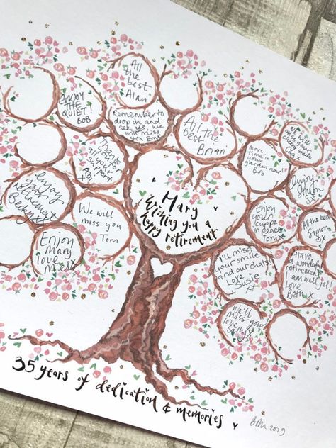 Special Retirement Gift Personalised Colleague Keepsake End - Etsy UK Retirement Gift Card Tree, Retirement Craft Ideas, Retirement Keepsake Ideas, Retirement Party Ideas For Teachers, Farewell Gift For Teacher, Pastor Retirement, Friendship Friday, Principal Retirement, Farewell Ideas