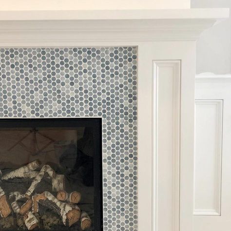 10 Fireplace Tile Ideas Hexagon Tile Fireplace, Colorful Fireplace, Coastal Fireplace Ideas, Modern Fireplace Tiles, Glass Tile Fireplace, Mosaic Tile Fireplace, Tile Around Fireplace, Tile Fireplace Surround, Fireplace Tile Ideas