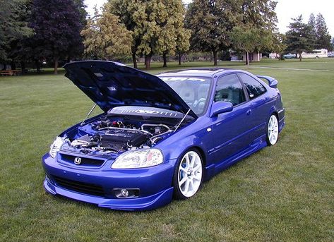 1999 Honda Civic Si Blue Modified Specifications and Pictures - MotorCities.com Honda Civic Si Modified, 1999 Honda Civic Si, Honda Civic Si Coupe, 1999 Honda Civic, Honda Civic 2004, Honda Vtec, Honda Civic Car, Civic Car, Honda Accord Sport