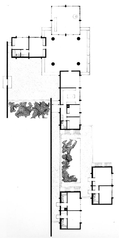 Practical House, Philip Johnson, Architectural Floor Plans, Architecture Concept Drawings, Layout Architecture, Plan Drawing, Architectural Drawing, Diagram Architecture, Building Plans