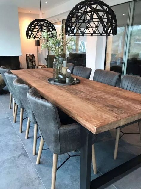 Dining Table Lighting, Dining Room Inspiration, Dining Table Design, Farmhouse Dining Room, Dining Room Walls, Tyler The Creator, Modern Dining Table, Farmhouse Dining, Dining Table Decor