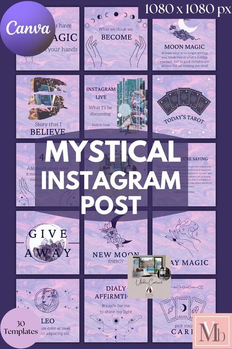 Mystical Instagram Template, Spiritual Instagram, Witchy Instagram, Reiki Instagram, Astrology Instagram Templates, Celestial Instagram Mystical Instagram Feed, Reiki Instagram Feed, Astrology Instagram Feed, Witchy Instagram Feed, Tarot Instagram Feed, Spiritual Instagram Feed, Witchy Instagram, Insta Templates, Tarot Business