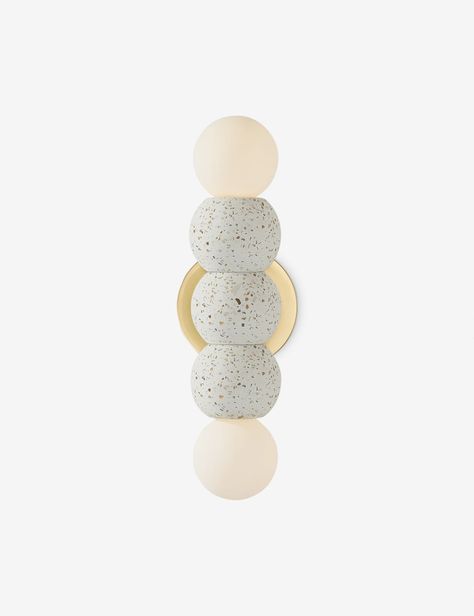 Caro Terrazzo Round Sconce Stairwell Wall Lighting, Modern Lighting Bathroom, Midcentury Sconces, Croatia House, Bathroom Coastal, Beach House Lighting, Burled Wood Furniture, House Lights, Lighting Bathroom