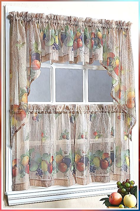 Fall Curtains For Kitchen Windows - All you need to conquer your day, night and world - Anything and Everything! - Click to visit NOW! Fall Curtains, Autumn Fruits, Swag Curtains, Kitchen Window Curtains, Kitchen Curtain Sets, Dining Room Curtains, Plain Curtains, Tier Curtains, Kitchen Valances