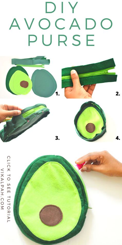 Felt Avocado Pattern, Fair Crafts, Fruit Pouches, Purse Sewing Patterns, Pouch Diy, Gift Wrapping Ideas, Simple Crafts, Cute Sewing Projects, Diy Backpack