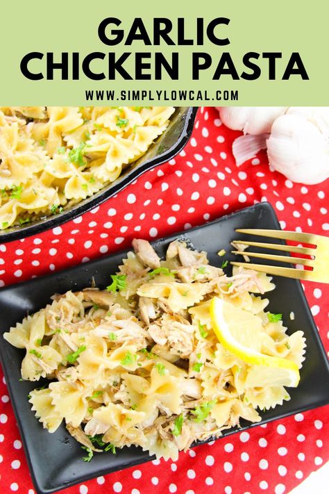 Garlic Chicken Pasta is an easy skillet pasta dish with bright lemon and sweet garlic flavors. Simple, classic pasta recipes are always a crowd pleaser and budget-friendly. Add this delicious recipe to your dinner rotation! Turkey Bites, Garlic Chicken Pasta, Chicken Pasta Dishes, Chicken With Italian Seasoning, Skillet Pasta, Dinner Rotation, Easy Skillet, Easy Pasta Dishes, Best Pasta Recipes