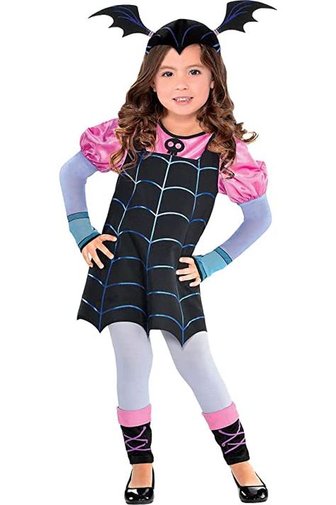 Toddler Vampire Costume, Halloween Costumes Party City, Toddler Costumes Girl, Halloween Costume Toddler Girl, Party City Costumes, Vampire Halloween Costume, Costume Disney, Black And Pink Dress, Costume For Halloween