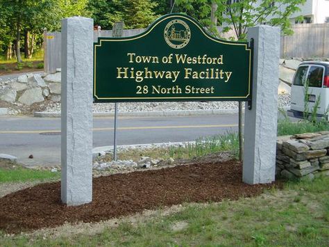 Granite Post Sign Granite Sign, Church Signs, Signs