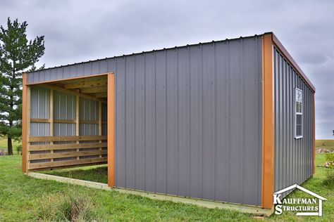 Horse Run In Shelter, Miniature Horse Barn, Dream Barn Stables, Horse Shed, Big Sheds, Livestock Shelter, Small Barns, Loafing Shed, Horse Barn Designs